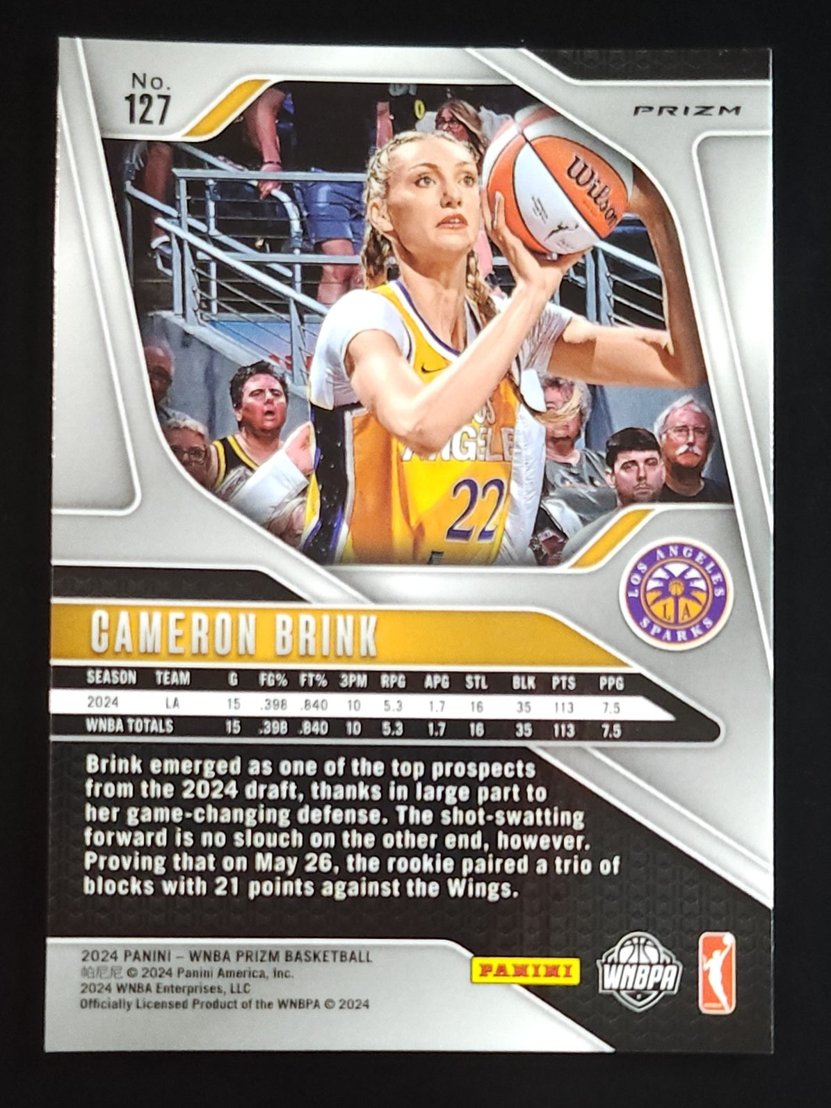 Cameron Brink 2024 WNBA Prizm Rookie Green Prizm #127