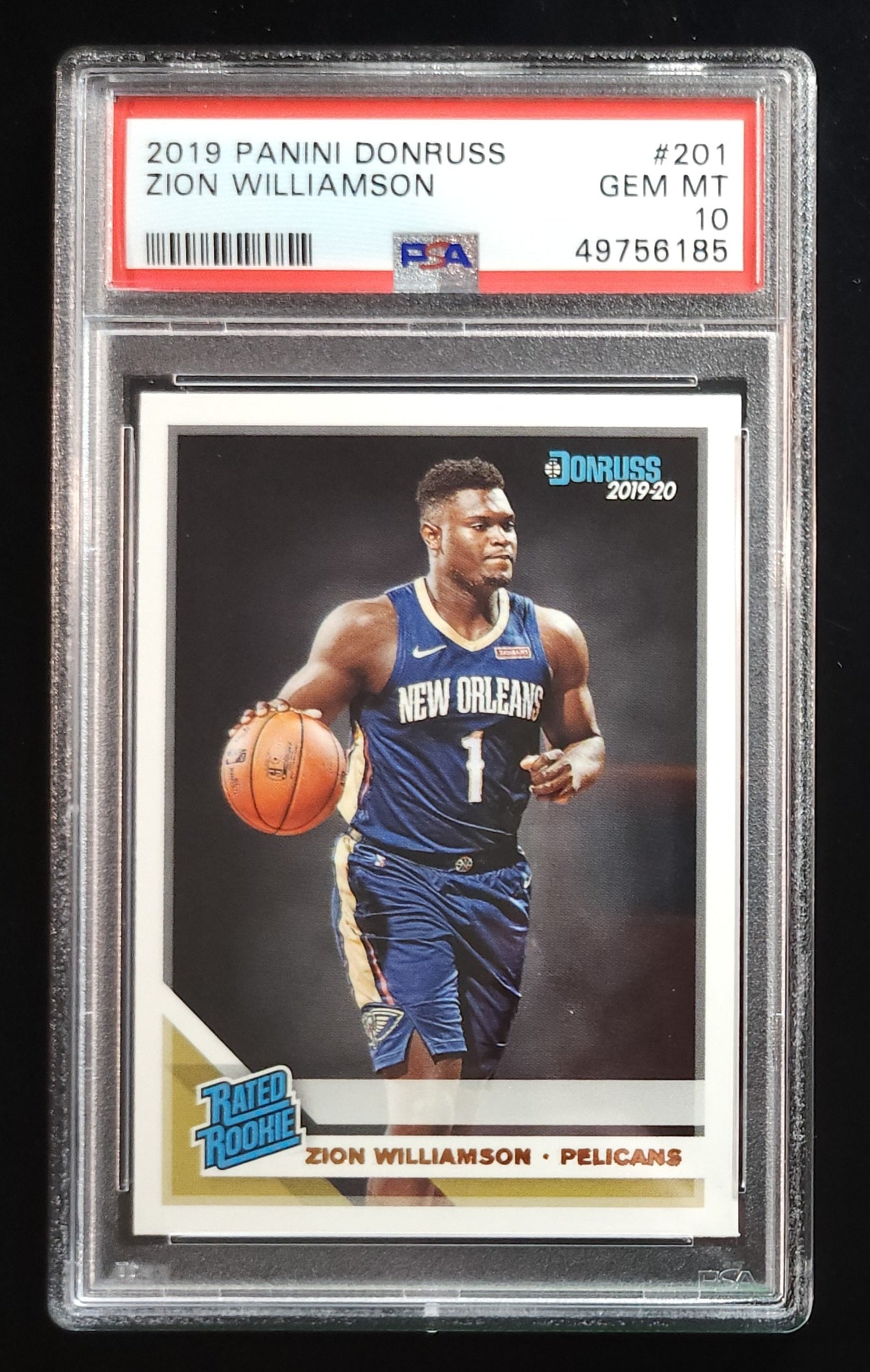 Zion Williamson 2019 Donruss Rated Rookie #201 PSA 10