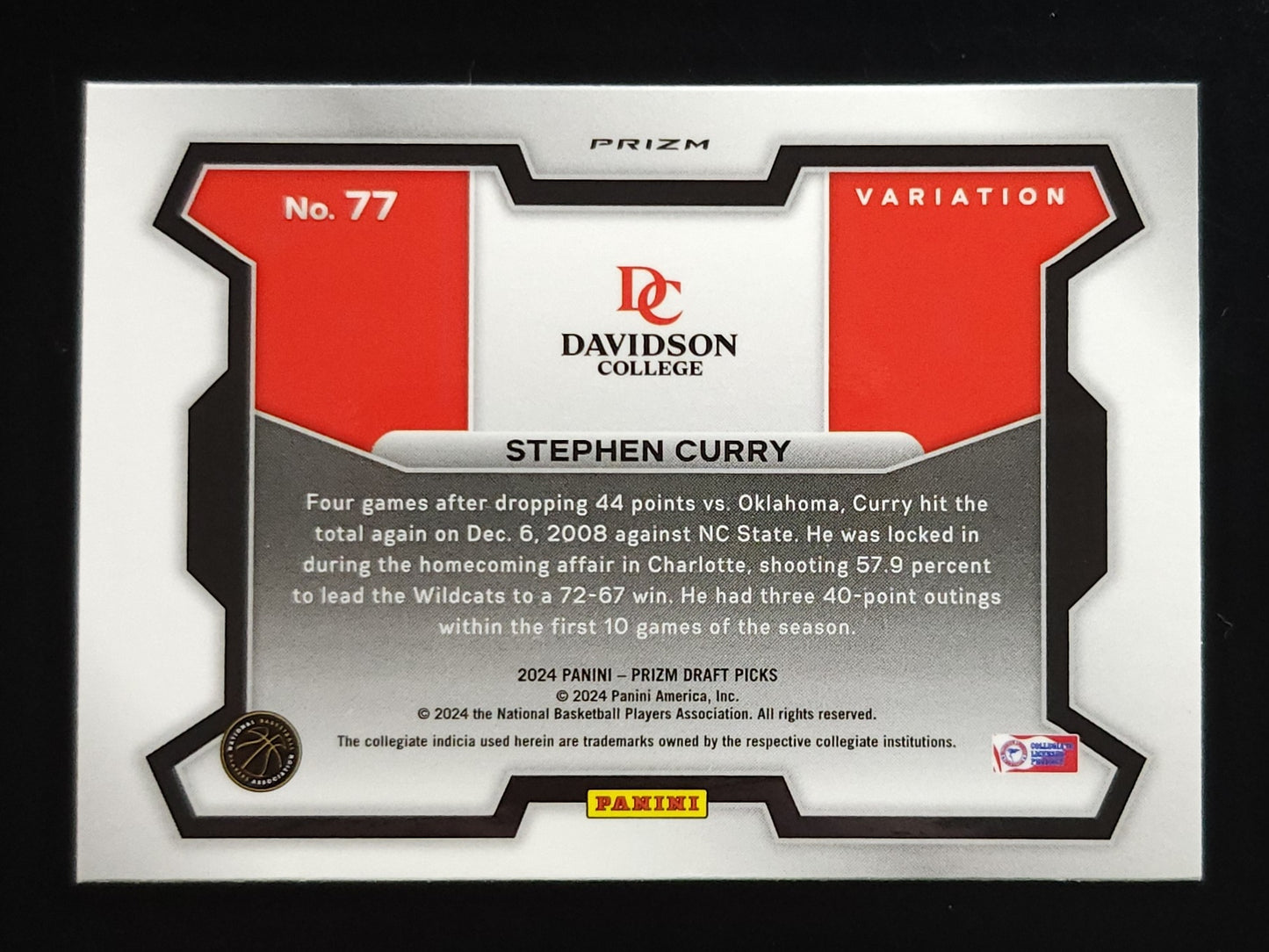 Stephen Curry 2025 Prizm Draft Pick Variation Red Ice #77