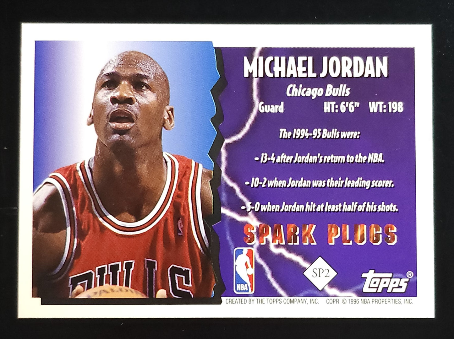 Michael Jordan 1996 Topps Spark Plugs Insert #SP2 Bulls