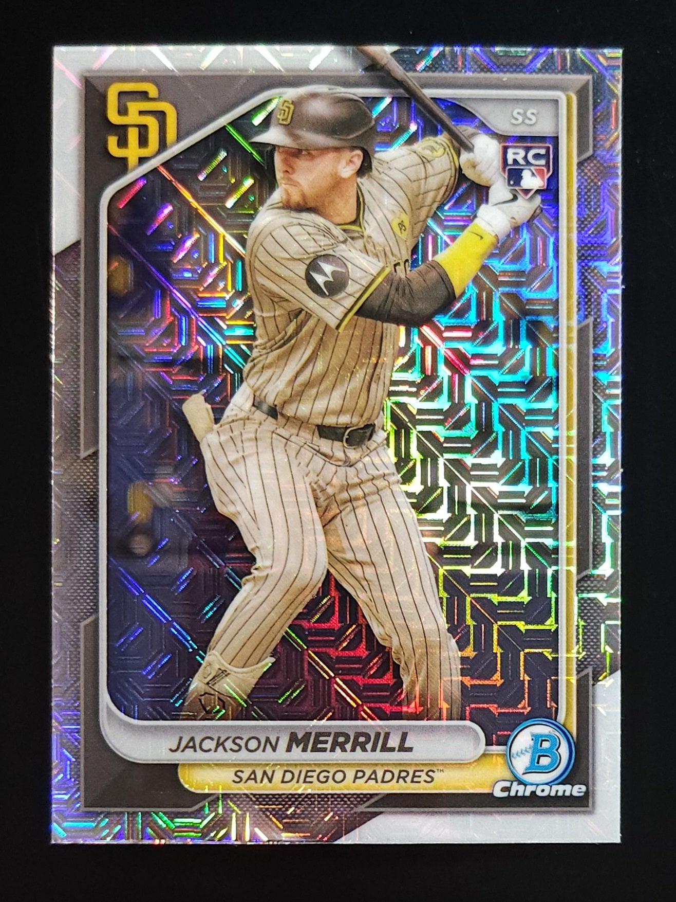 Jackson Merrill 2024 Bowman Chrome RC Mojo Refractor #27 Padres
