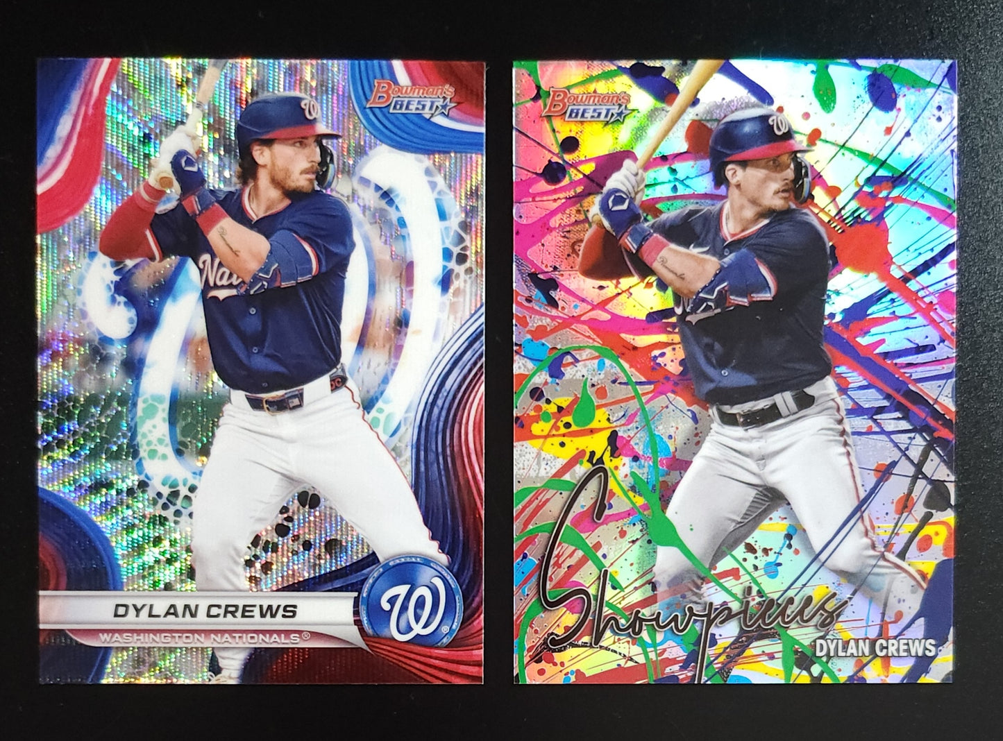 Dylan Crews 2024 Bowman's Best 2-Card Lot - Showpieces + Wave Refractor - Nationals