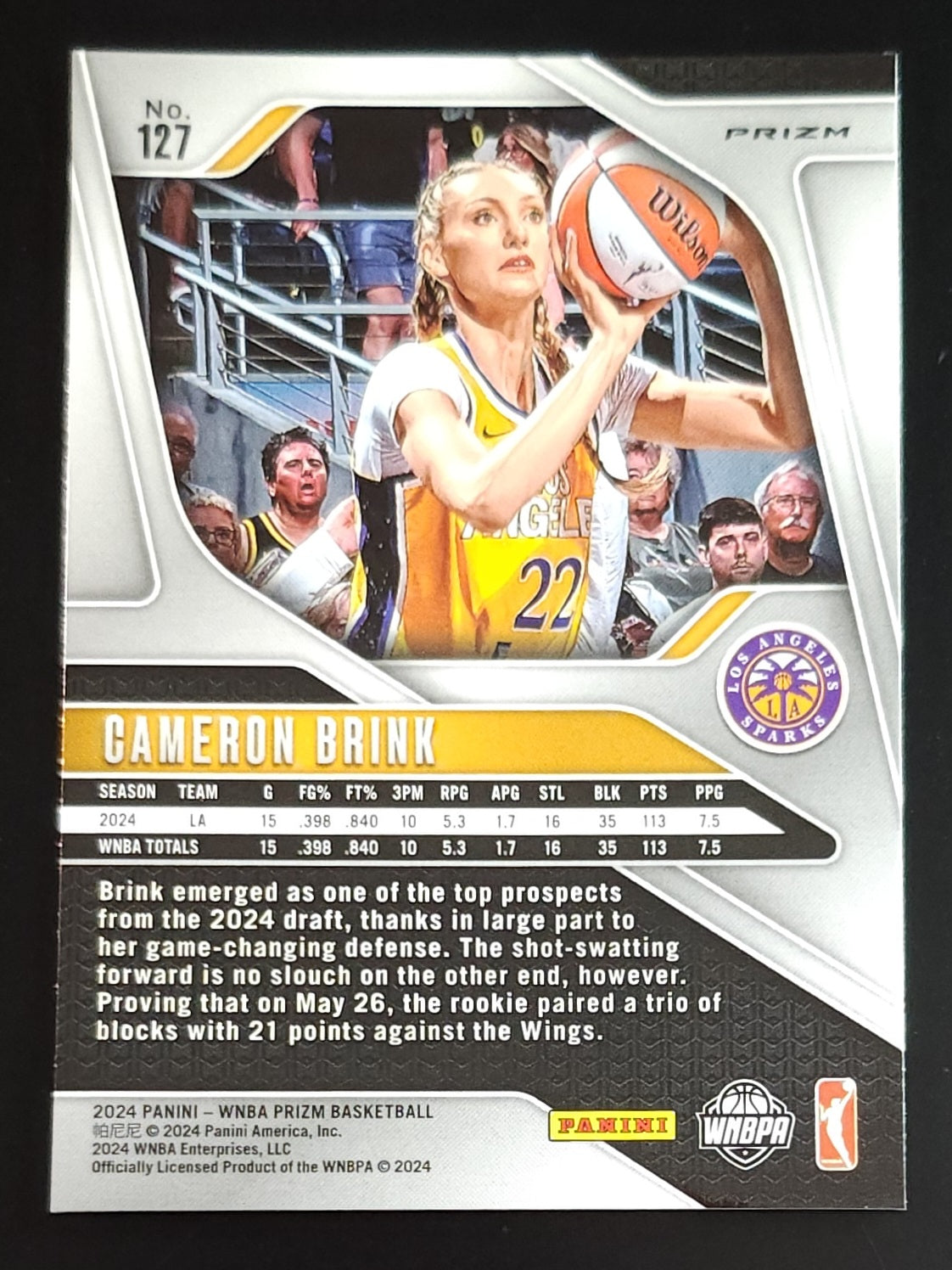 Cameron Brink 2024 WNBA Prizm Rookie Silver Prizm #127