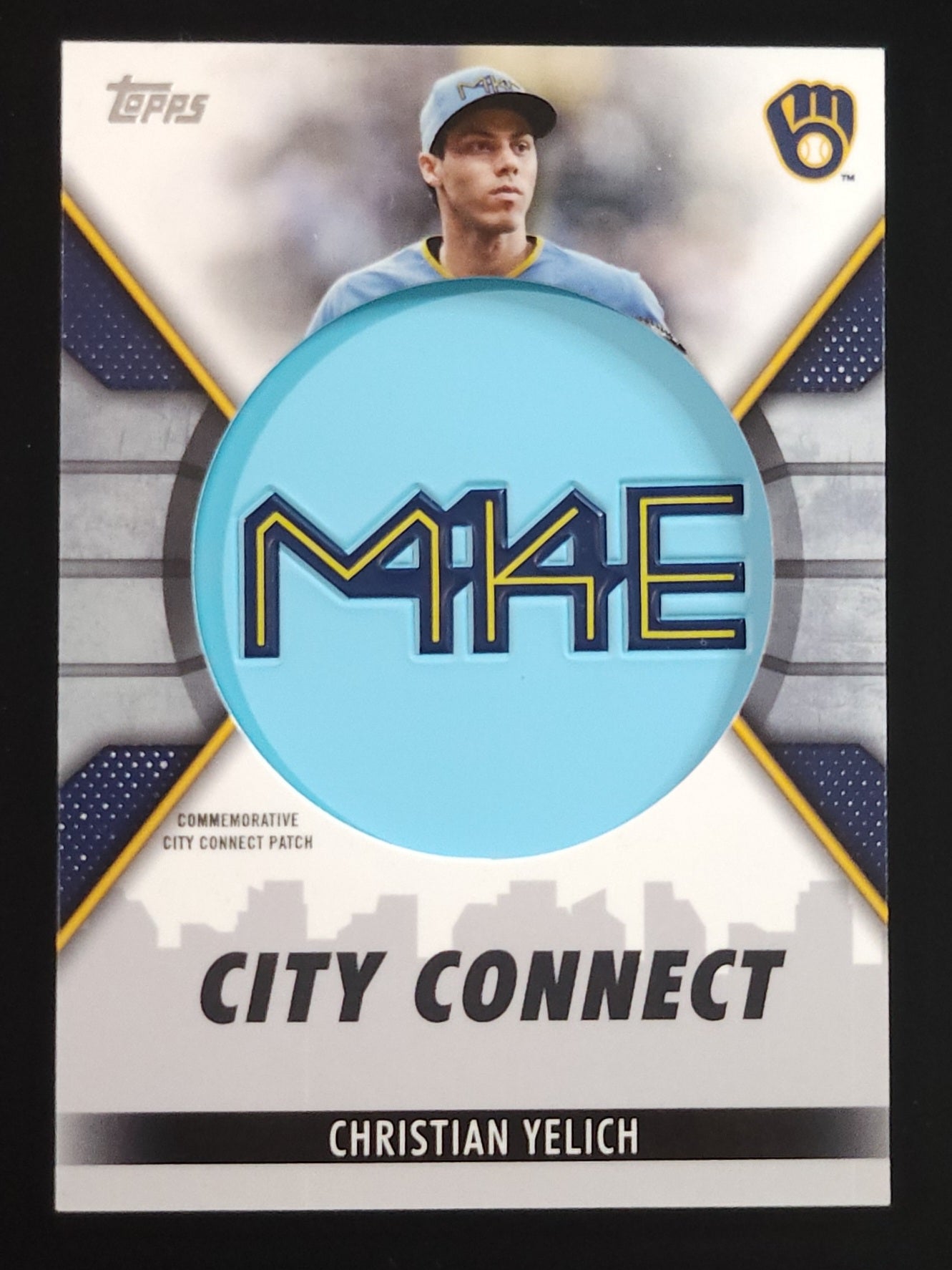 Christian Yelich 2023 Topps City Connect Cap Patch #CC-CY Brewers