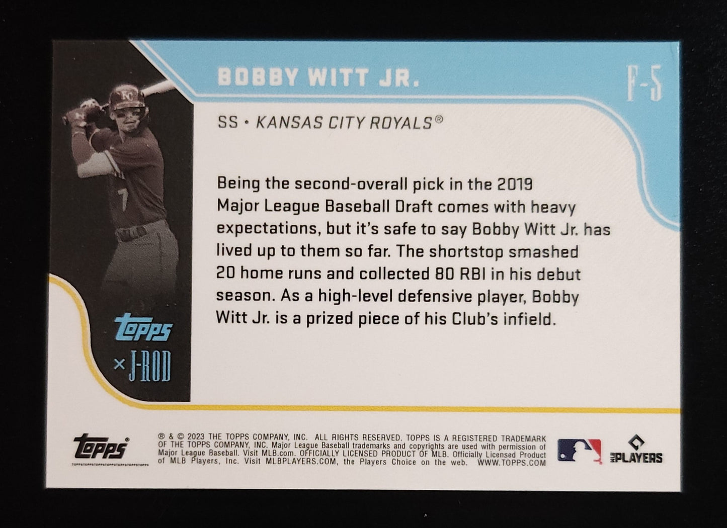 Bobby Witt Jr 2023 Topps x JRod Fountain of Youth #F-5 Royals