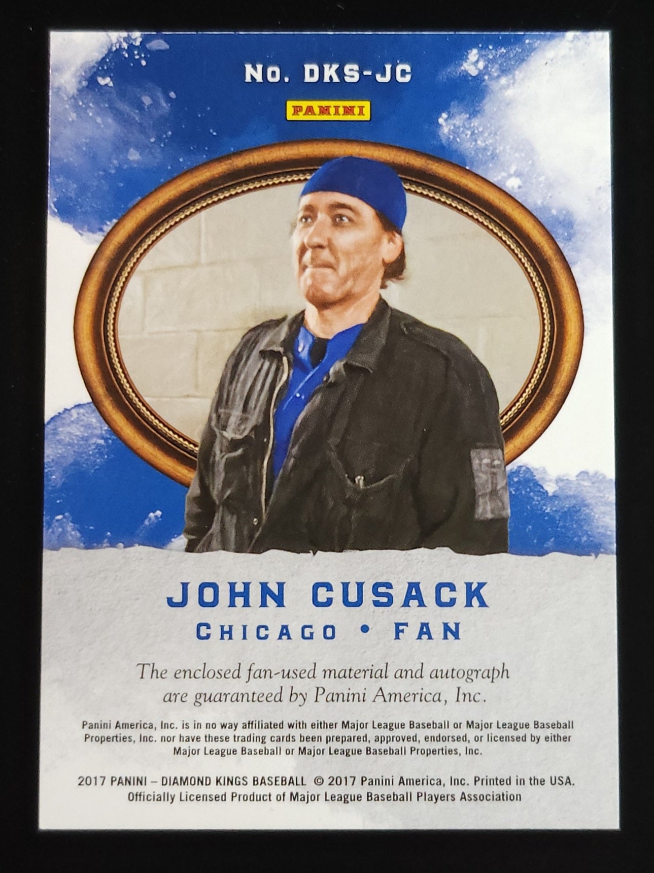 John Cusack 2017 Panini Diamond Kings Auto Dual Relic 36/49 #DKS-JC Cubs