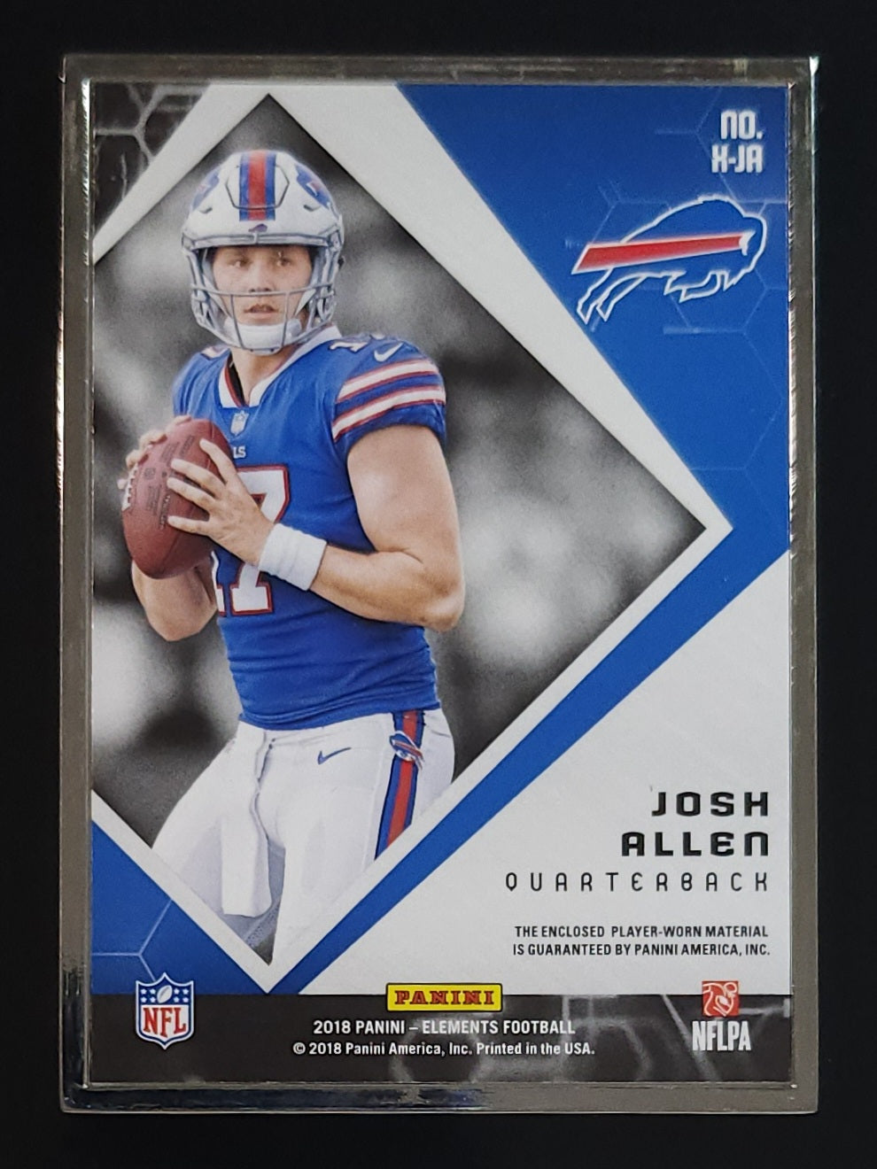Josh Allen 2018 Panini Elements Xenon Rookie Relic 22/99 #H-JA Bills