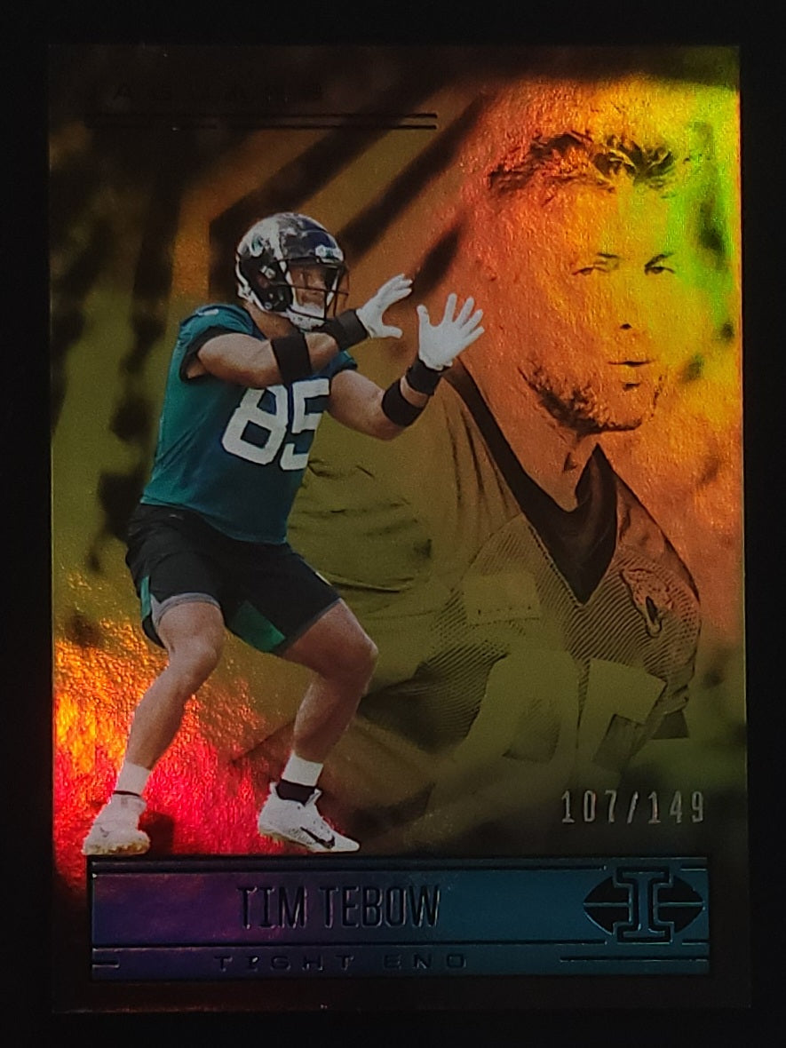 Tim Tebow 2021 Panini Illusions RC Light Blue 107/149 #10 Jaguars