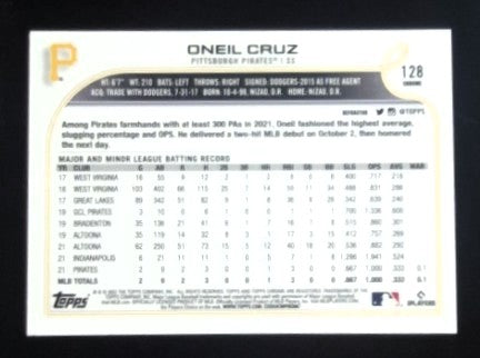 Oneil Cruz 2022 Topps Chrome RC Refractor #128 Pirates