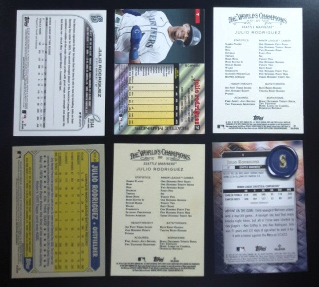 Julio Rodriguez 6-Card Rookie Lot - Mariners