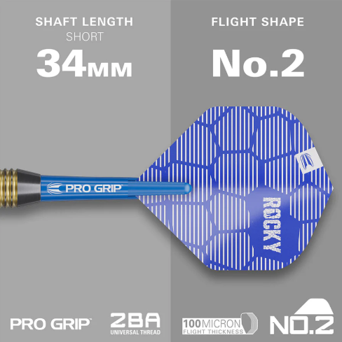Target Josh Rock Brass Steel Tip Darts - 22gm (1 Set of 3 Darts)