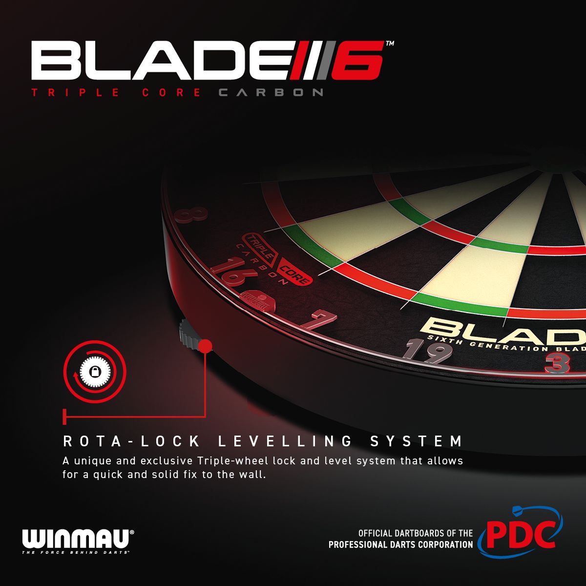 WINMAU BLADE 6 TRIPLE CORE STEEL TIP DARTBOARD - The Hobby Swap