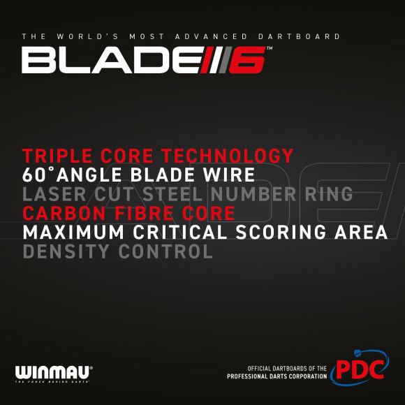 WINMAU BLADE 6 TRIPLE CORE STEEL TIP DARTBOARD - The Hobby Swap