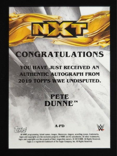 Pete Dunne 2019 Topps Undisputed Orange Auto 34/99 #A-PD WWE