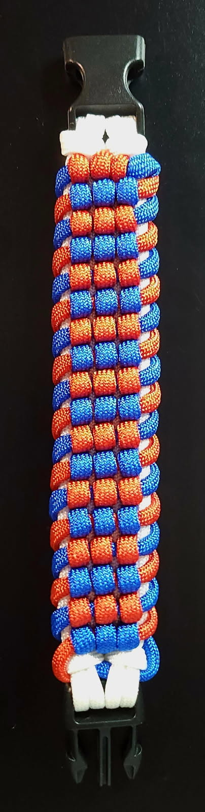 3-Color Track Knot Paracord Handmade Bracelet - Red White & Blue - Sizes Available
