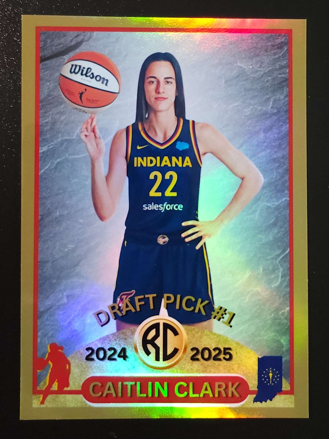 Caitlin Clark #1 Draft Pick Gold Refractor Custom Card