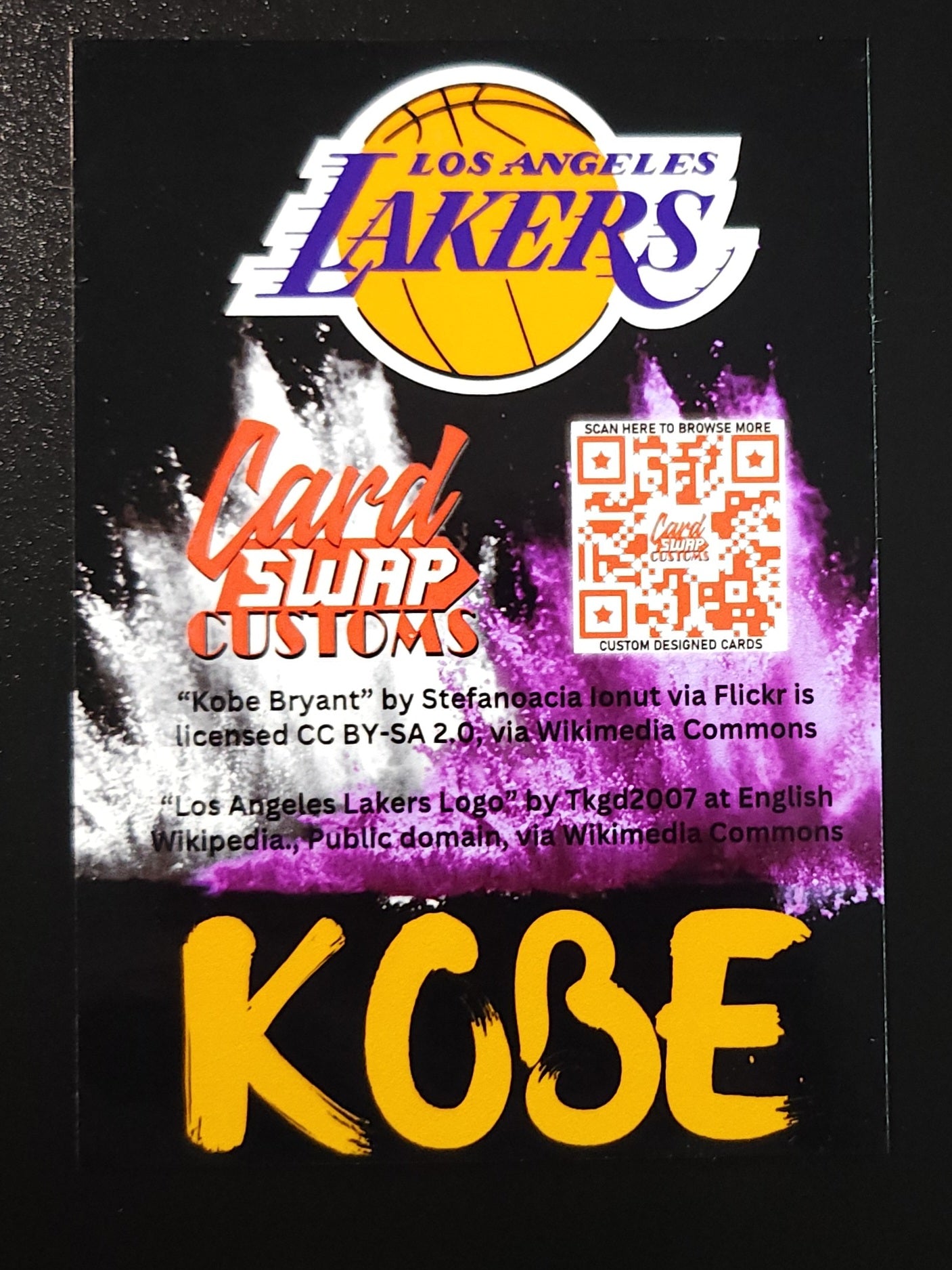 Kobe Bryant Color Explosion Black Custom Card