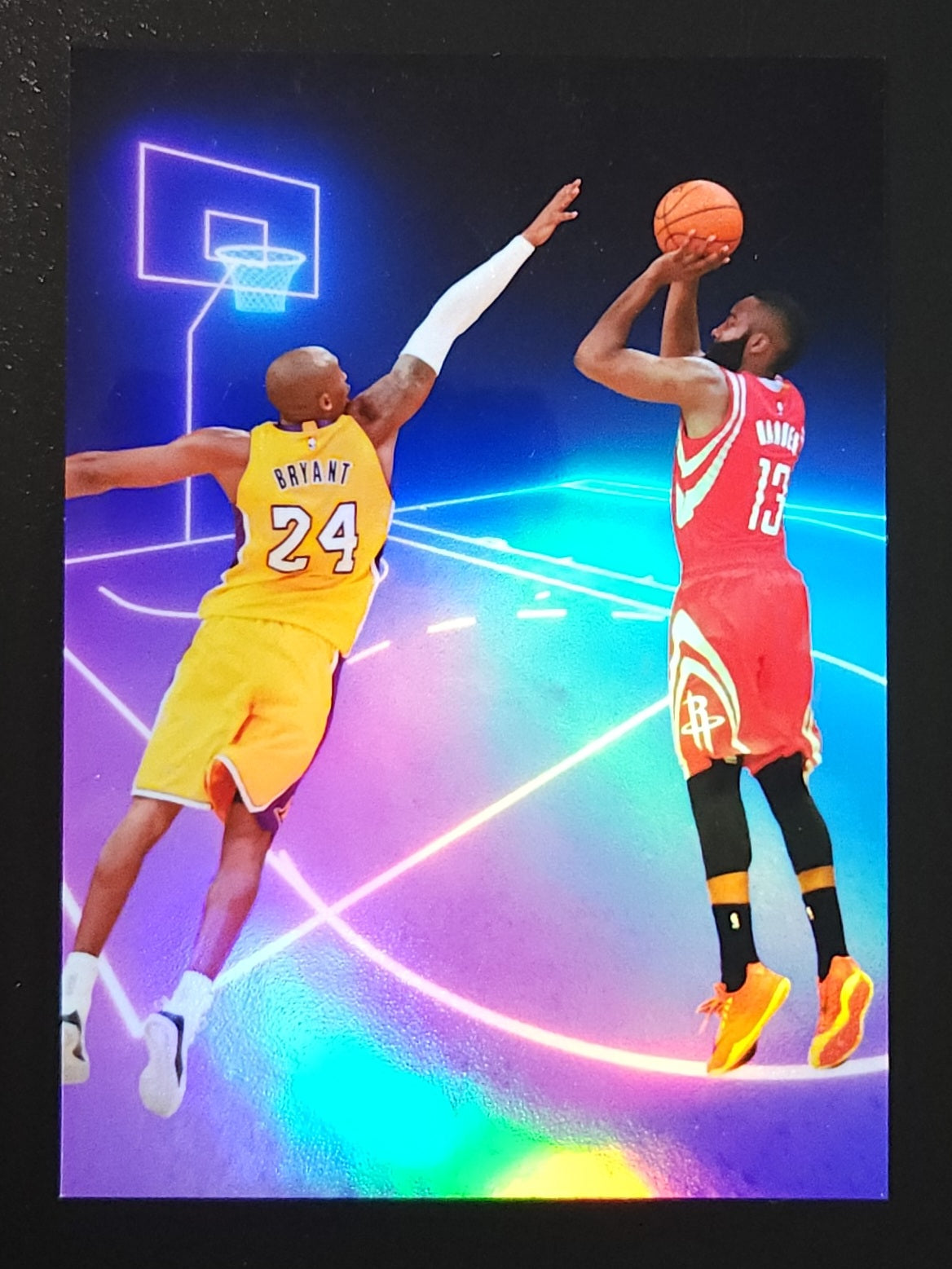 Kobe Bryant James Harden Neon Refractor Custom Card