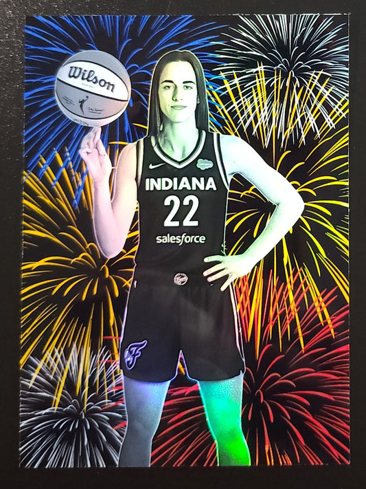 Caitlin Clark Fireworks Black & White Reflect Custom Card