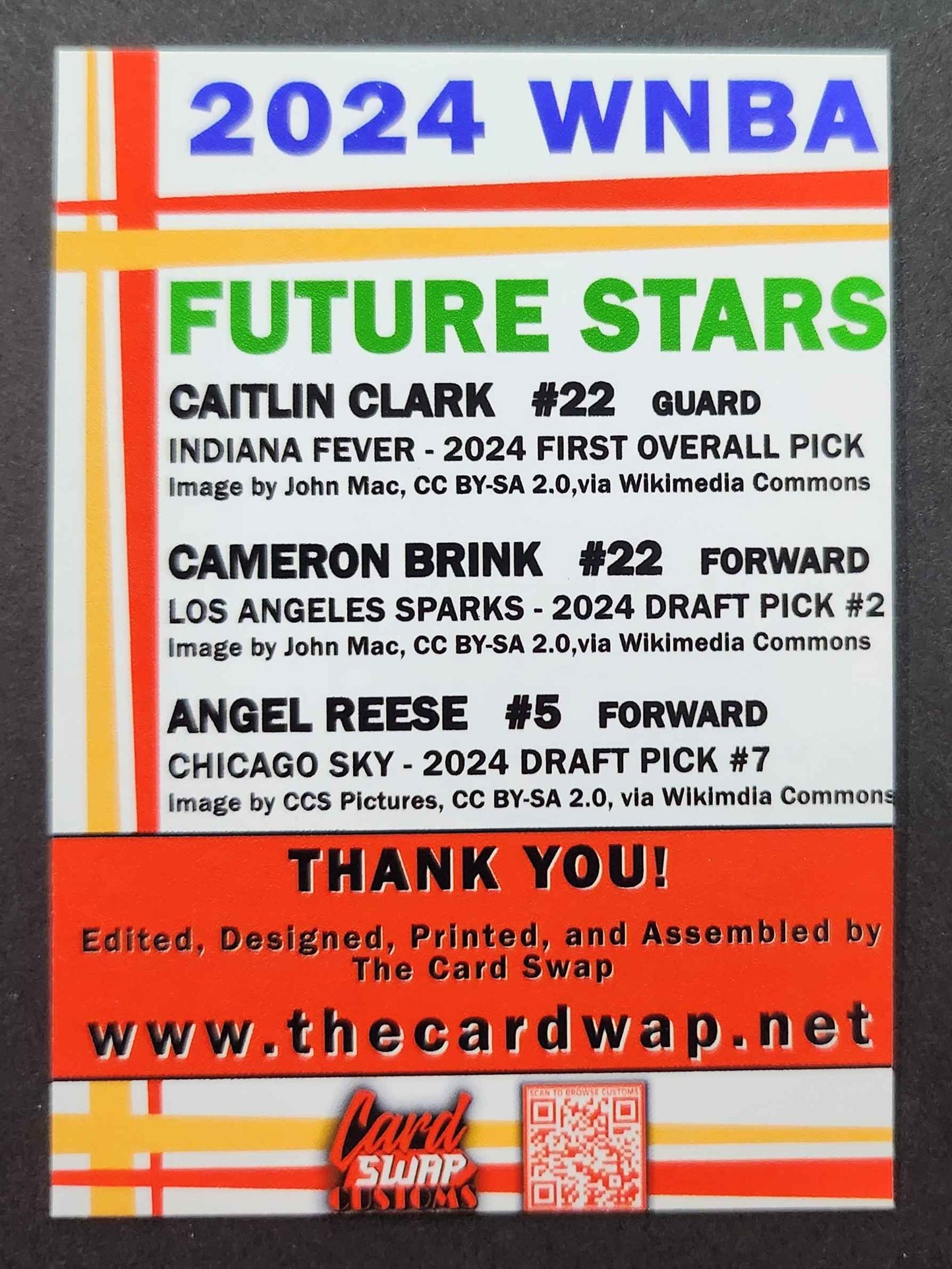 2024 WNBA Future Stars Rookie Custom Card