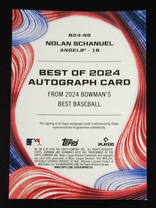 Nolan Schanuel 2024 Bowman's Best Rookie Auto #B24-NS Angels - The Hobby Swap