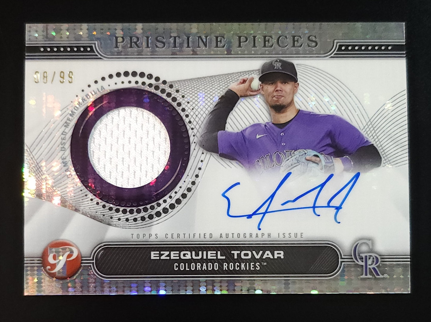 Ezequiel Tovar 2024 Pristine Pieces Auto Relic Pristine Refractor 8/99 #PPAR-ET Rockies - The Hobby Swap