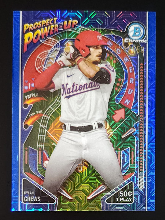 Dylan Crews 2024 Bowman Chrome Prospect Power Up Blue Mojo 135/150 #PP-10 Nationals - The Hobby Swap