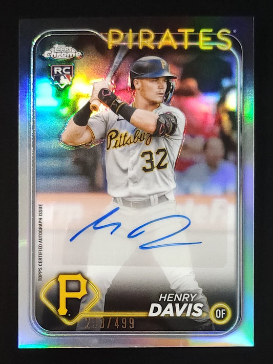 Henry Davis 2024 Topps Chrome Update Rookie Auto Refractor 293/499 #AC-HD Pirates - The Hobby Swap