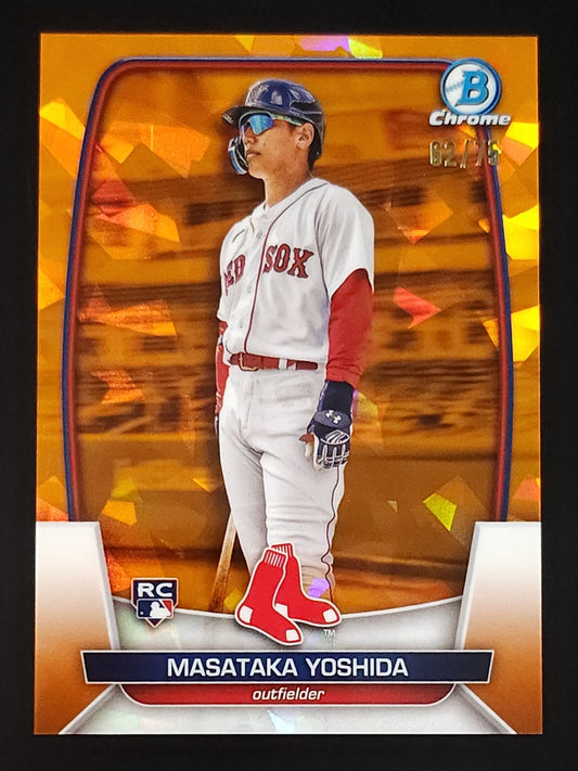 Masataka Yoshida 2023 Bowman Chrome Sapphire Rookie Orange 62/75 #75 Red Sox - The Hobby Swap