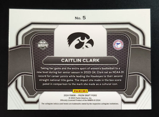 Caitlin Clark 2024 Prizm Draft Picks Campus Legends Rookie #5 - The Hobby Swap