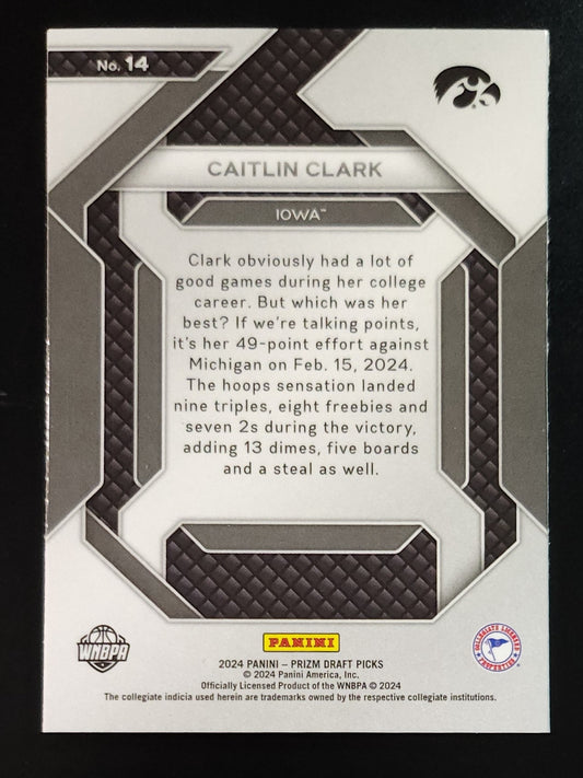 Caitlin Clark 2024 Prizm Draft Picks New Recruits Rookie #14 - The Hobby Swap