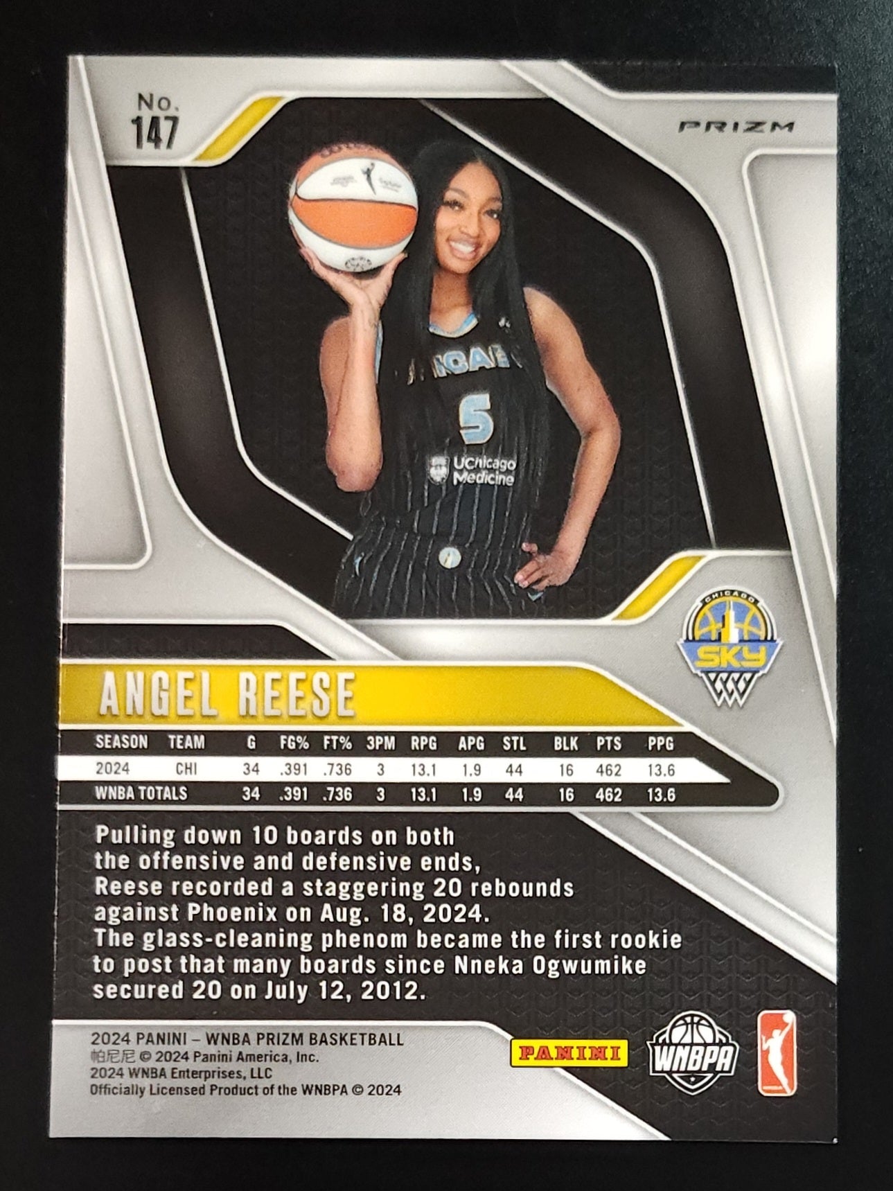 Angel Reese 2024 WNBA Prizm Rookie Variation Blue Velocity #147 - The Hobby Swap