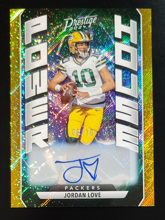 Jordan Love 2024 Prestige Power House Auto Xtra Points Gold 8/10 #PH-JLE Packers - The Hobby Swap