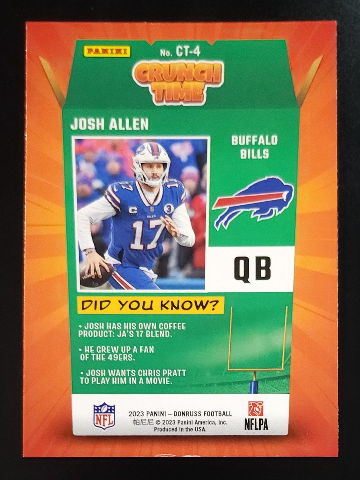 Josh Allen 2023 Donruss Crunch Time #CT-4 Bills - The Hobby Swap