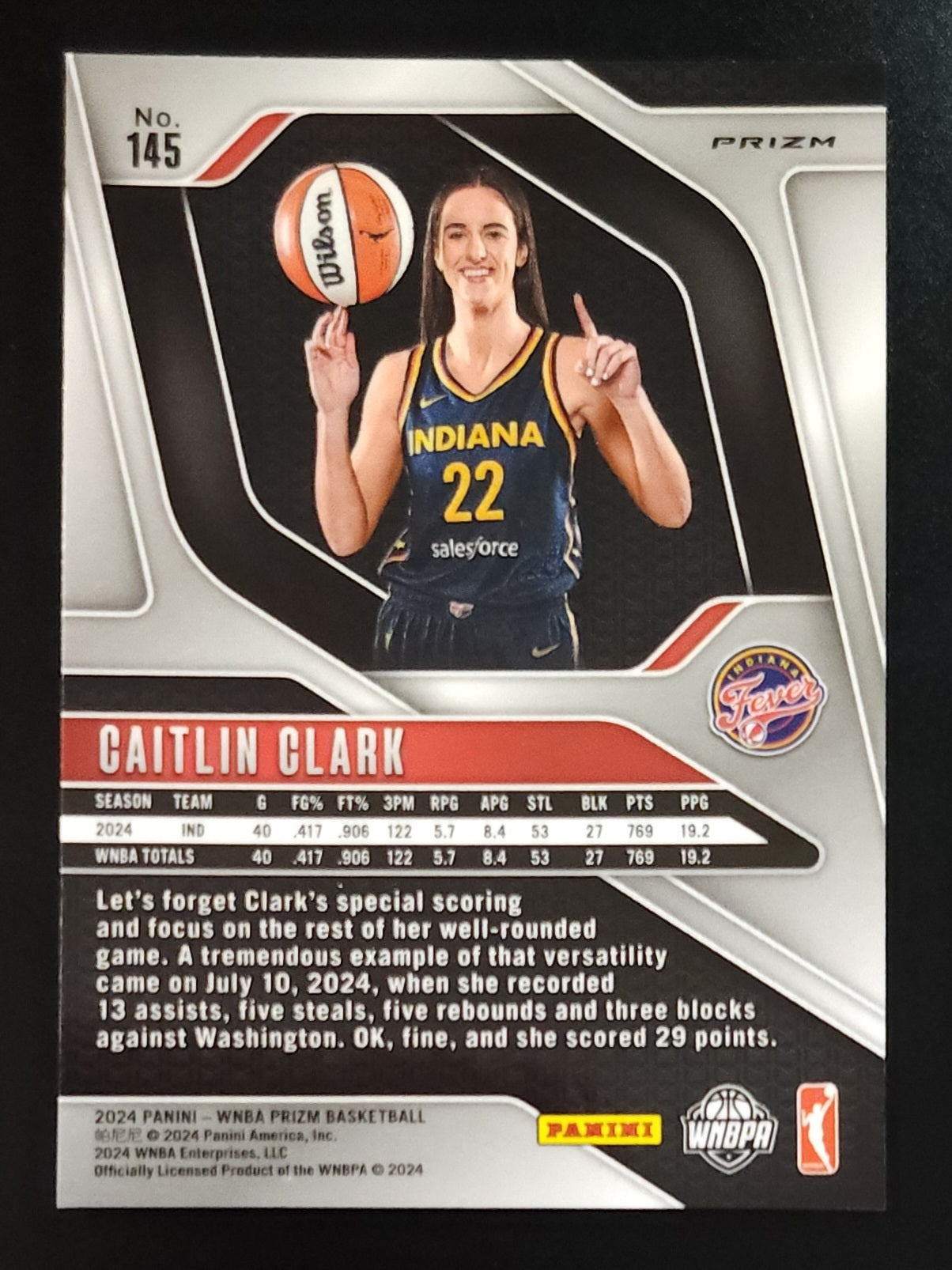 Caitlin Clark 2024 WNBA Prizm Rookie Variation Blue Velocity #145 - The Hobby Swap