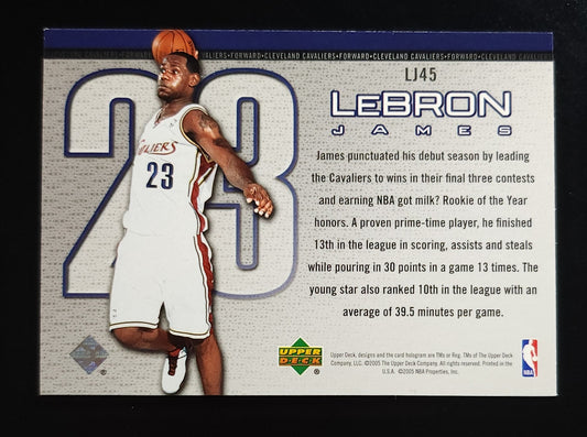 LeBron James 2005 Upper Deck Rookie of Year Insert #LJ45 Cavaliers
