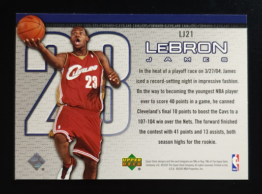 LeBron James 2005 Upper Deck Rookie of Year Insert #LJ21 Cavaliers