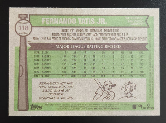Fernando Tatis Jr 2025 Heritage All Star Image Variation #118 Padres