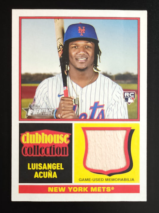 Luisangel Acuna 2025 Heritage Clubhouse Collection Relic RC #CCR-LA Mets