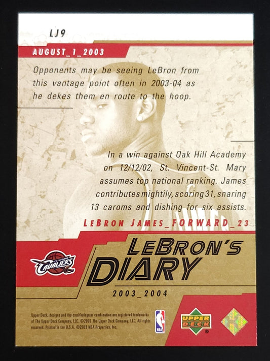 LeBron James 2003-04 Upper Deck LeBron's Diary #LJ9
