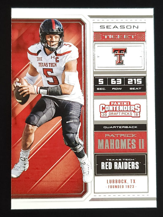 Patrick Mahomes II 2018 Contenders Draft Picks #79 Chiefs