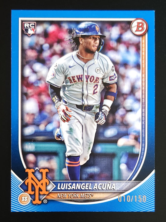 Luisangel Acuna 2025 Bowman RC Blue Parallel 10/150 #83 Mets