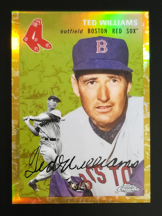 Ted Williams 2023 Topps Chrome Platinum Gold Toile 46/50 #477 Red Sox