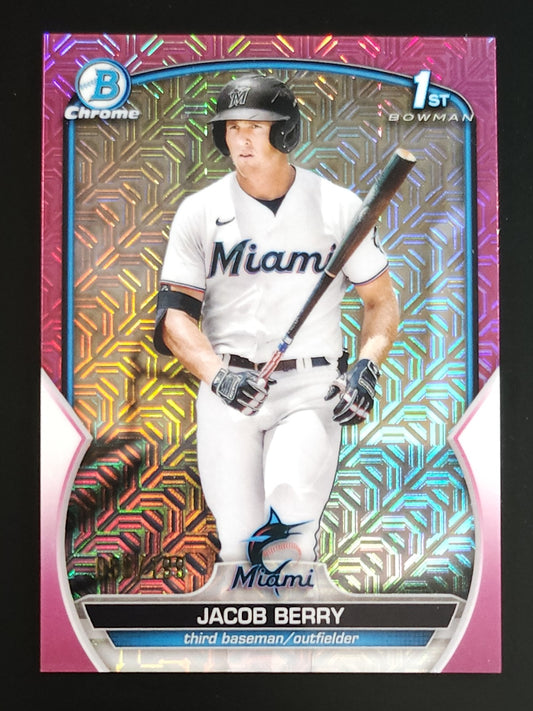 Jacob Berry 2023 Bowman Chrome Mojo Pink #56/199 #BCP-108 Marlins