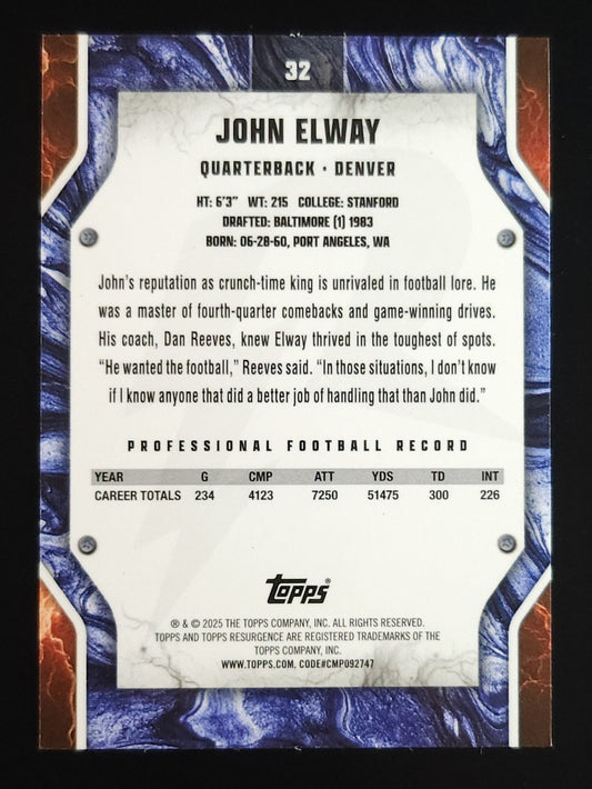John Elway 2024 Topps Resurgence Green Wave Refractor 72/175 #32