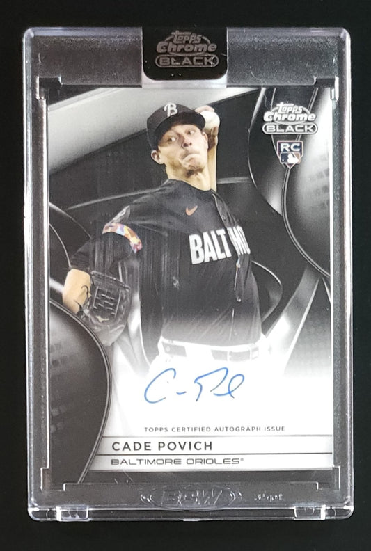 Cade Povich 2024 Topps Chrome Black RC Auto #CBA-CP Orioles