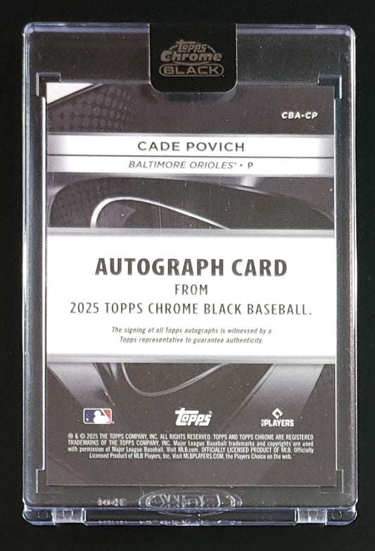 Cade Povich 2024 Topps Chrome Black RC Auto #CBA-CP Orioles
