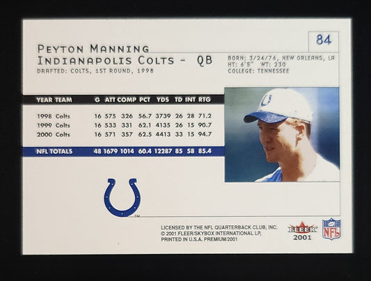 Peyton Manning 2001 Fleer Premium #84 Colts