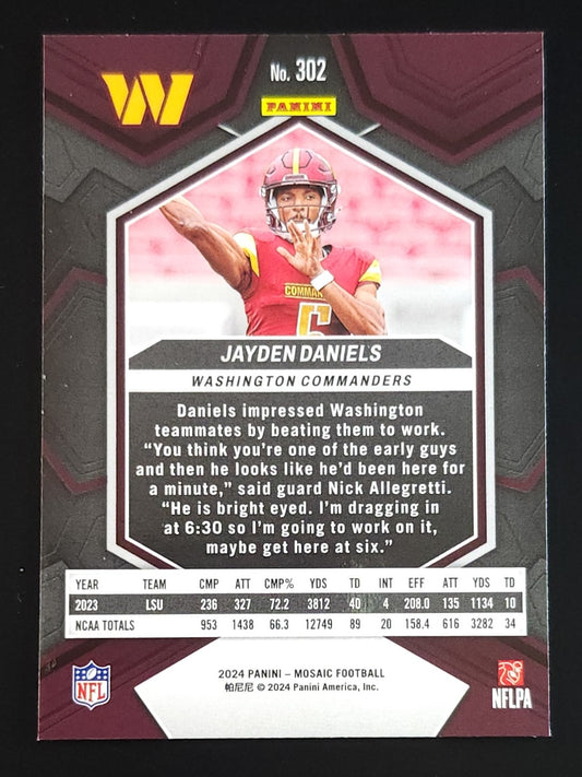 Jayden Daniels 2024 Panini Mosaic RC #302 Commanders