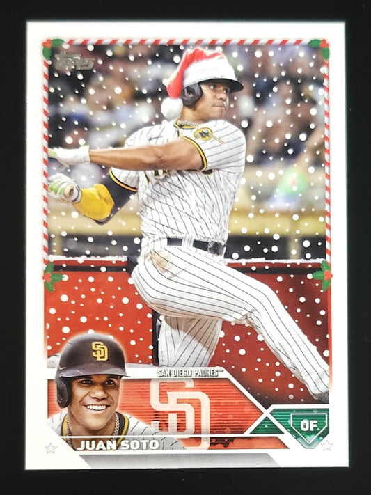 Juan Soto 2023 Topps Holiday SP Santa Hat Variation #H199 Padres